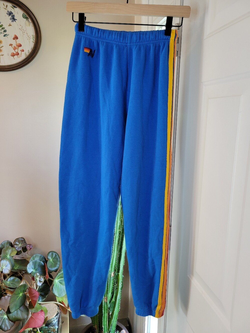 Aviator Nation 5-stripe Rich Blue Colorful Sweatpants, Size Womens XS